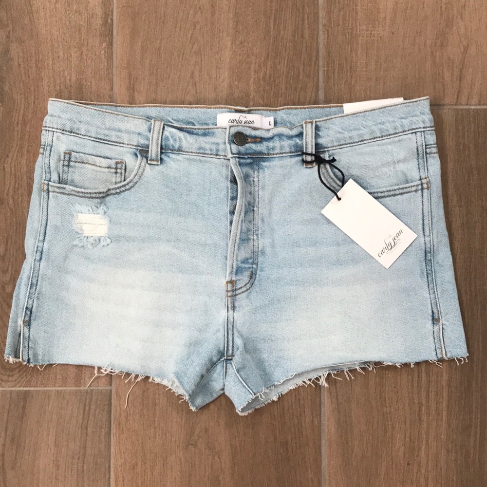 CJLA Clementine light denim shorts
